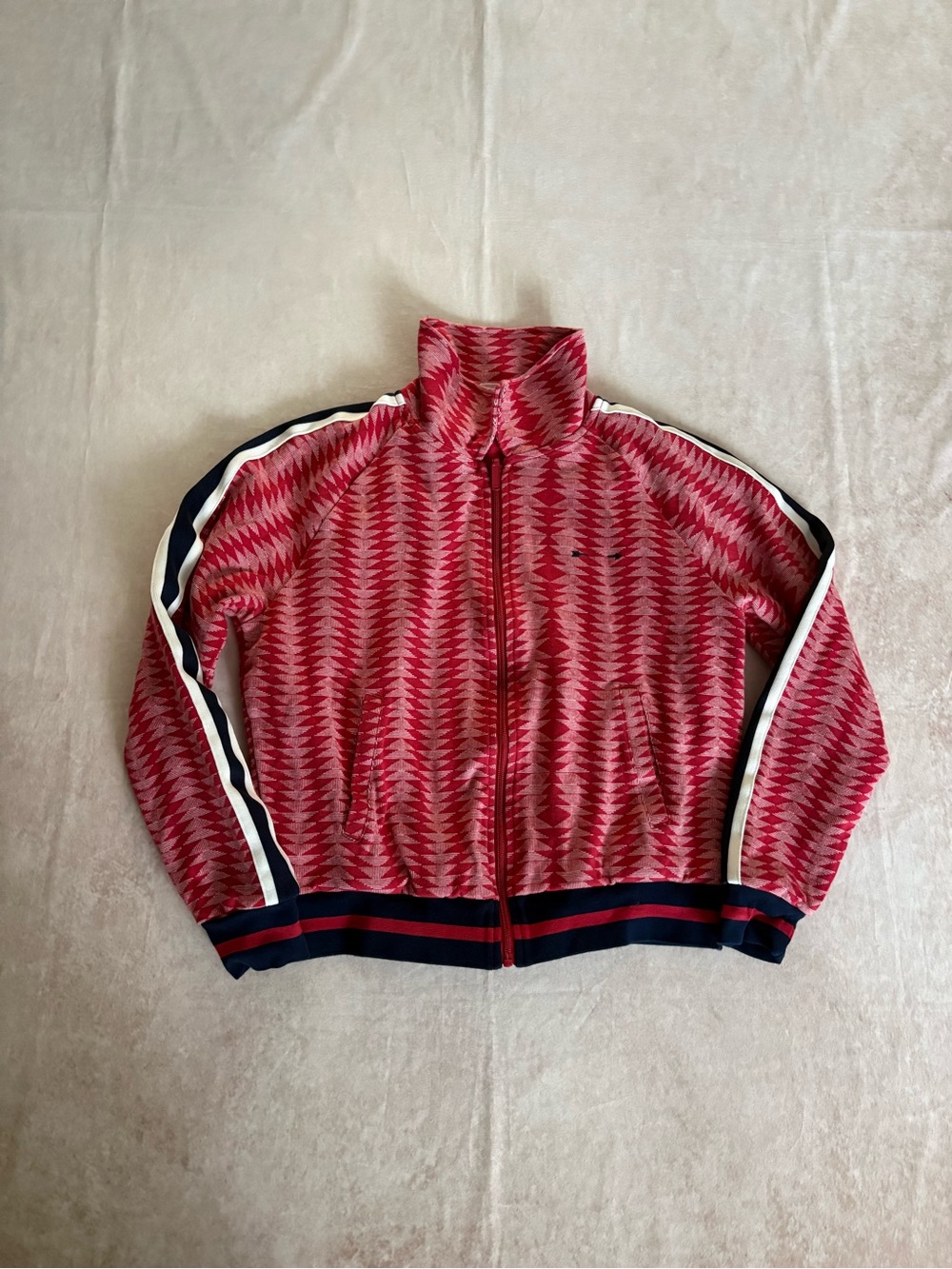 anthropologie the upside red zip up
